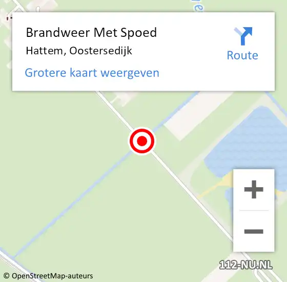 Locatie op kaart van de 112 melding: Brandweer Met Spoed Naar Hattem, Oostersedijk op 8 januari 2017 08:35