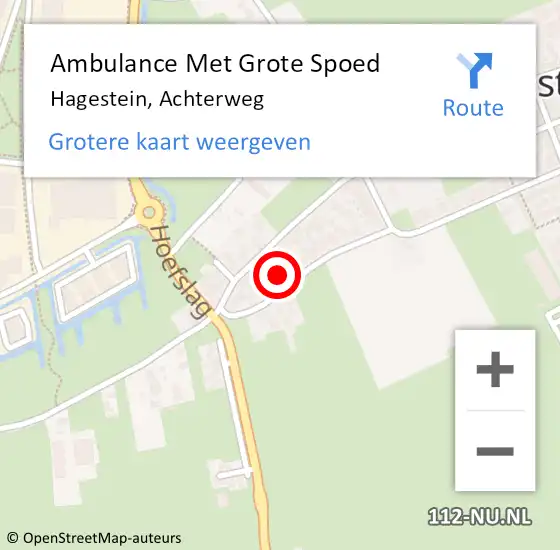 Locatie op kaart van de 112 melding: Ambulance Met Grote Spoed Naar Hagestein, Achterweg op 8 januari 2017 09:12