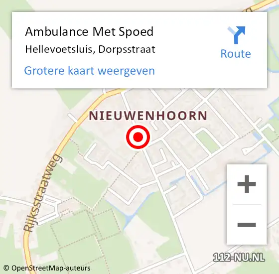 Locatie op kaart van de 112 melding: Ambulance Met Spoed Naar Hellevoetsluis, Dorpsstraat op 8 januari 2017 11:54