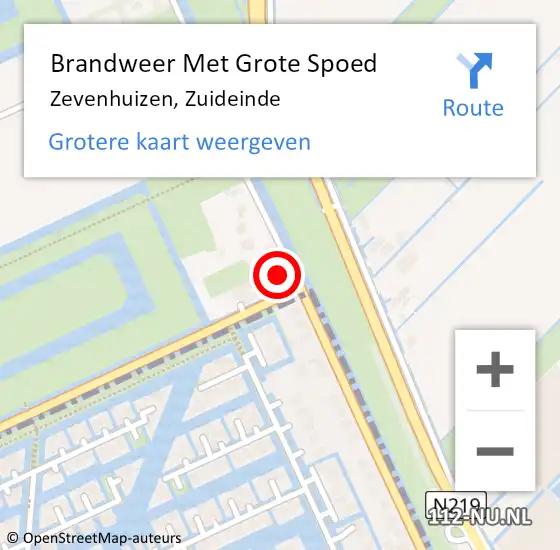 Locatie op kaart van de 112 melding: Brandweer Met Grote Spoed Naar Zevenhuizen, Zuideinde op 8 januari 2017 12:22
