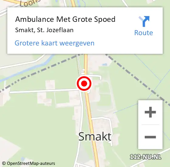 Locatie op kaart van de 112 melding: Ambulance Met Grote Spoed Naar Smakt, St. Jozeflaan op 8 januari 2017 17:01