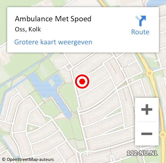 Locatie op kaart van de 112 melding: Ambulance Met Spoed Naar Oss, Kolk op 8 januari 2017 17:19