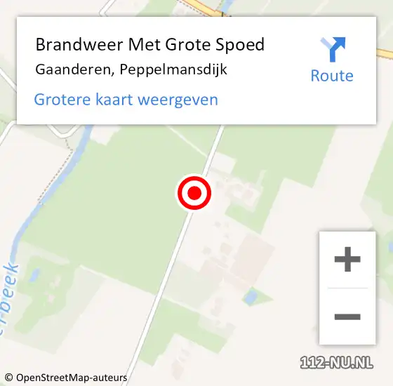 Locatie op kaart van de 112 melding: Brandweer Met Grote Spoed Naar Gaanderen, Peppelmansdijk op 8 januari 2017 17:19