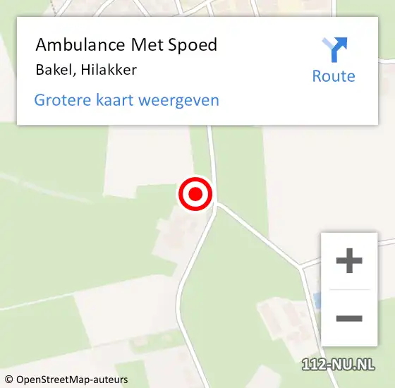 Locatie op kaart van de 112 melding: Ambulance Met Spoed Naar Bakel, Hilakker op 8 januari 2017 17:39
