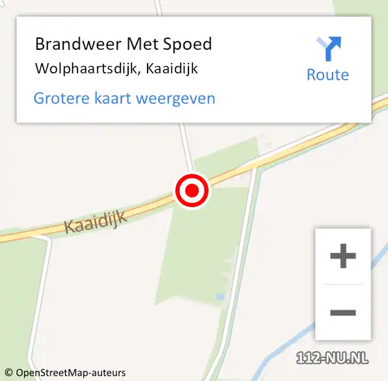 Locatie op kaart van de 112 melding: Brandweer Met Spoed Naar Wolphaartsdijk, Kaaidijk op 8 januari 2017 18:38