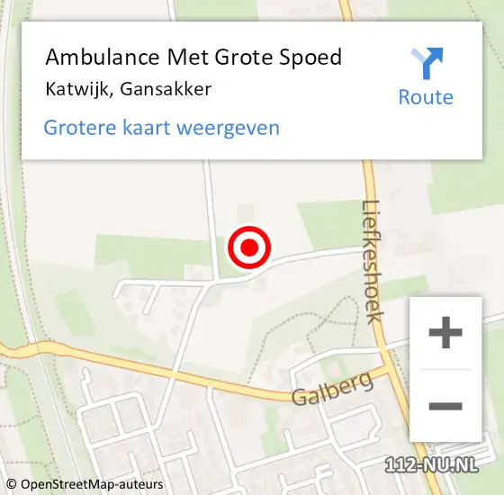 Locatie op kaart van de 112 melding: Ambulance Met Grote Spoed Naar Katwijk, Gansakker op 8 januari 2017 18:47