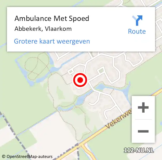 Locatie op kaart van de 112 melding: Ambulance Met Spoed Naar Abbekerk, Vlaarkom op 8 januari 2017 18:58