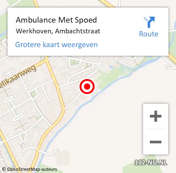 Locatie op kaart van de 112 melding: Ambulance Met Spoed Naar Werkhoven, Ambachtstraat op 18 september 2013 15:23