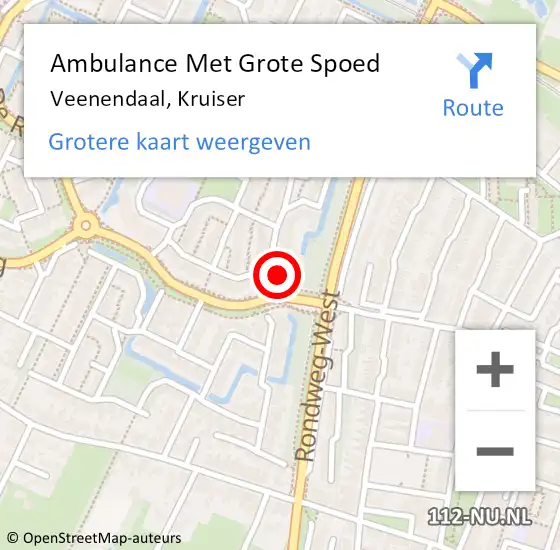 Locatie op kaart van de 112 melding: Ambulance Met Grote Spoed Naar Veenendaal, Kruiser op 8 januari 2017 20:45