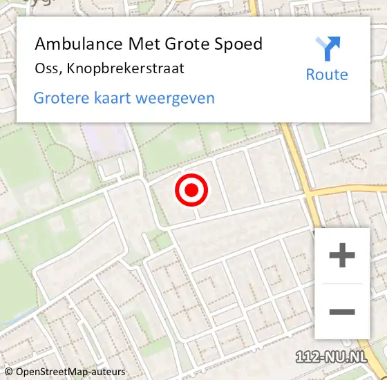 Locatie op kaart van de 112 melding: Ambulance Met Grote Spoed Naar Oss, Knopbrekerstraat op 8 januari 2017 20:45