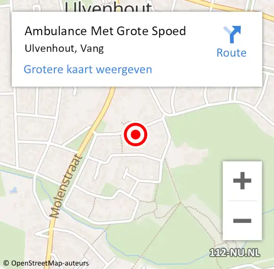 Locatie op kaart van de 112 melding: Ambulance Met Grote Spoed Naar Ulvenhout, Vang op 9 januari 2017 00:08