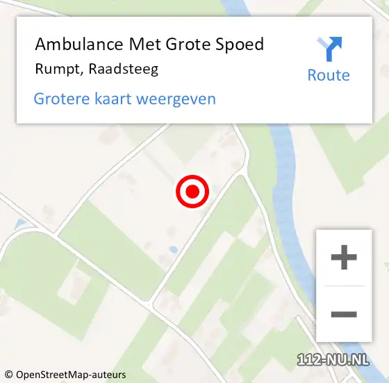 Locatie op kaart van de 112 melding: Ambulance Met Grote Spoed Naar Rumpt, Raadsteeg op 9 januari 2017 00:38