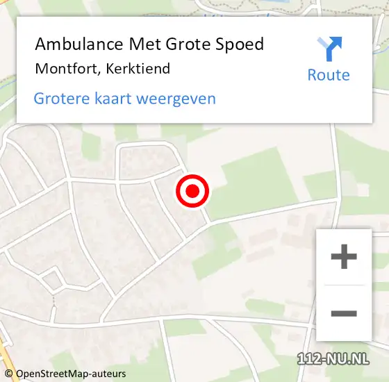 Locatie op kaart van de 112 melding: Ambulance Met Grote Spoed Naar Montfort, Kerktiend op 9 januari 2017 03:49