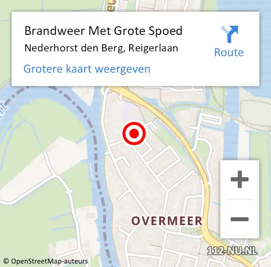 Locatie op kaart van de 112 melding: Brandweer Met Grote Spoed Naar Nederhorst den Berg, Reigerlaan op 9 januari 2017 04:44