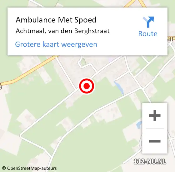Locatie op kaart van de 112 melding: Ambulance Met Spoed Naar Achtmaal, van den Berghstraat op 9 januari 2017 07:26