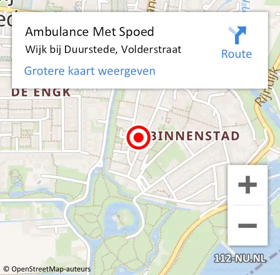 Locatie op kaart van de 112 melding: Ambulance Met Spoed Naar Wijk bij Duurstede, Volderstraat op 9 januari 2017 08:14