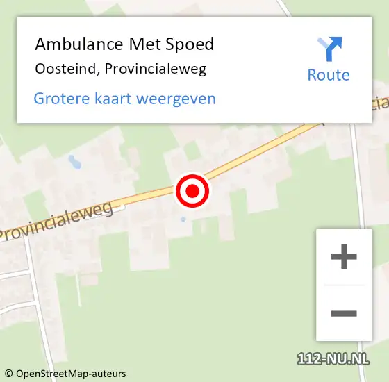 Locatie op kaart van de 112 melding: Ambulance Met Spoed Naar Oosteind, Provincialeweg op 9 januari 2017 09:24