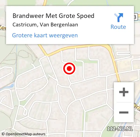 Locatie op kaart van de 112 melding: Brandweer Met Grote Spoed Naar Castricum, Van Bergenlaan op 9 januari 2017 10:28