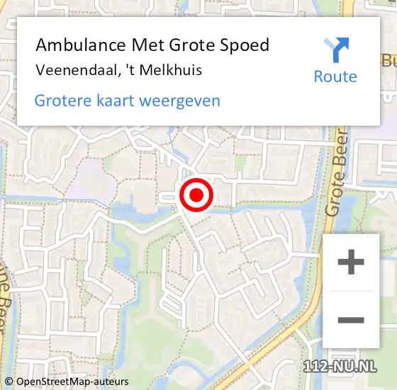 Locatie op kaart van de 112 melding: Ambulance Met Grote Spoed Naar Veenendaal, 't Melkhuis op 9 januari 2017 11:28