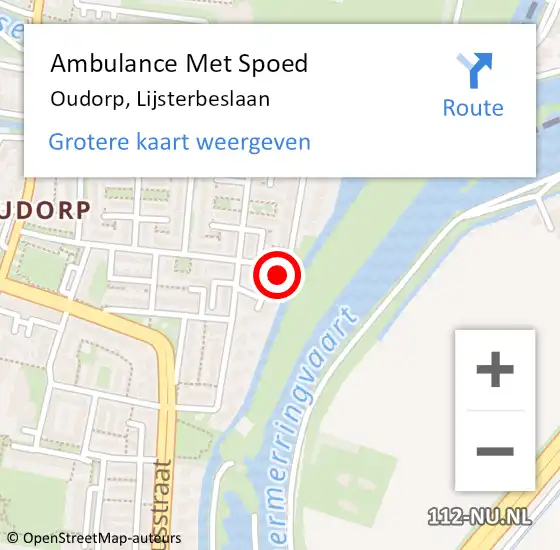 Locatie op kaart van de 112 melding: Ambulance Met Spoed Naar Oudorp, Lijsterbeslaan op 7 januari 2014 11:38