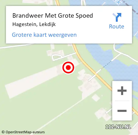 Locatie op kaart van de 112 melding: Brandweer Met Grote Spoed Naar Hagestein, Lekdijk op 9 januari 2017 11:56