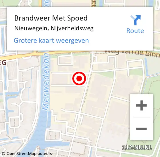 Locatie op kaart van de 112 melding: Brandweer Met Spoed Naar Nieuwegein, Nijverheidsweg op 9 januari 2017 14:31