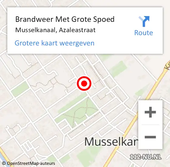 Locatie op kaart van de 112 melding: Brandweer Met Grote Spoed Naar Musselkanaal, Azaleastraat op 9 januari 2017 16:36