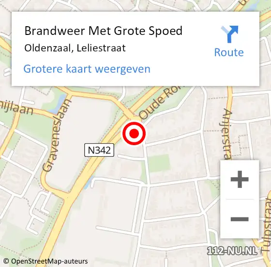 Locatie op kaart van de 112 melding: Brandweer Met Grote Spoed Naar Oldenzaal, Leliestraat op 9 januari 2017 16:58