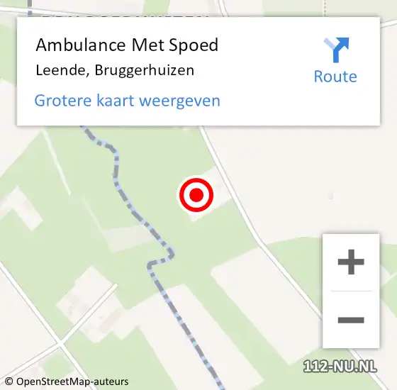 Locatie op kaart van de 112 melding: Ambulance Met Spoed Naar Leende, Bruggerhuizen op 9 januari 2017 19:43