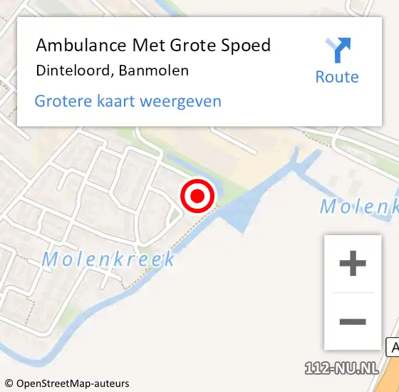 Locatie op kaart van de 112 melding: Ambulance Met Grote Spoed Naar Dinteloord, Banmolen op 9 januari 2017 22:37