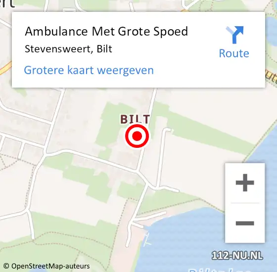 Locatie op kaart van de 112 melding: Ambulance Met Grote Spoed Naar Stevensweert, Bilt op 10 januari 2017 00:28