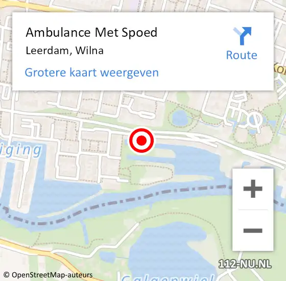 Locatie op kaart van de 112 melding: Ambulance Met Spoed Naar Leerdam, Wilna op 10 januari 2017 01:00
