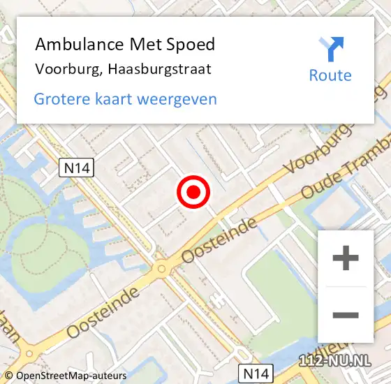 Locatie op kaart van de 112 melding: Ambulance Met Spoed Naar Voorburg, Haasburgstraat op 10 januari 2017 01:43