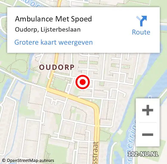 Locatie op kaart van de 112 melding: Ambulance Met Spoed Naar Oudorp, Lijsterbeslaan op 10 januari 2017 01:53