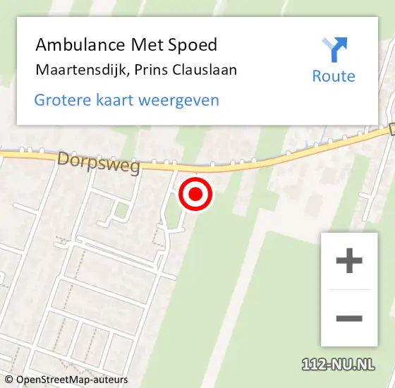 Locatie op kaart van de 112 melding: Ambulance Met Spoed Naar Maartensdijk, Prins Clauslaan op 10 januari 2017 02:09