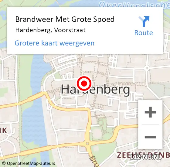 Locatie op kaart van de 112 melding: Brandweer Met Grote Spoed Naar Hardenberg, Voorstraat op 10 januari 2017 04:18
