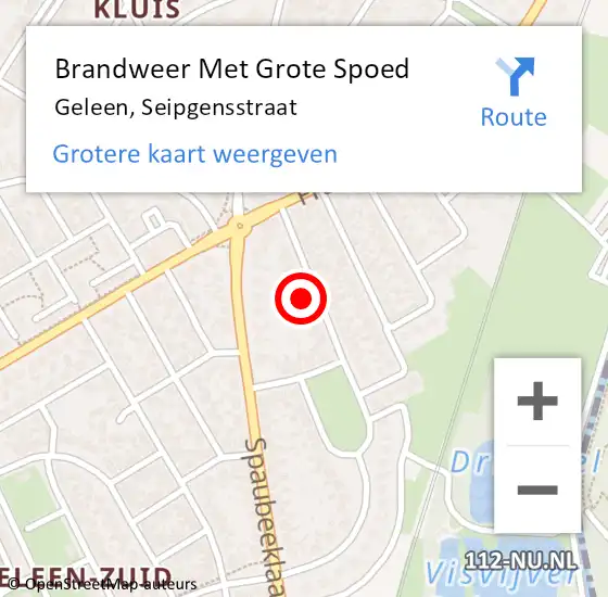 Locatie op kaart van de 112 melding: Brandweer Met Grote Spoed Naar Geleen, Seipgensstraat op 10 januari 2017 07:05