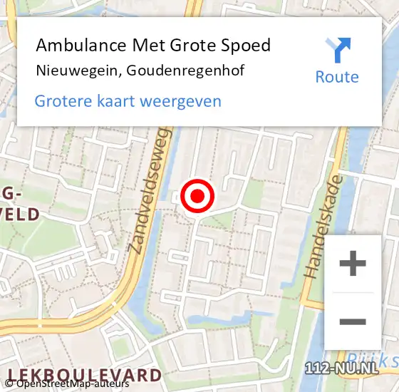 Locatie op kaart van de 112 melding: Ambulance Met Grote Spoed Naar Nieuwegein, Goudenregenhof op 10 januari 2017 07:25