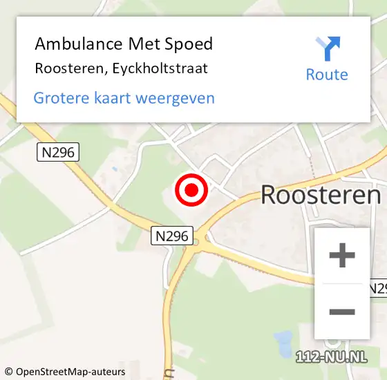 Locatie op kaart van de 112 melding: Ambulance Met Spoed Naar Roosteren, Eyckholtstraat op 10 januari 2017 11:18