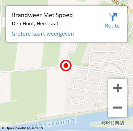 Locatie op kaart van de 112 melding: Brandweer Met Spoed Naar Den Hout, Herstraat op 7 januari 2014 13:26