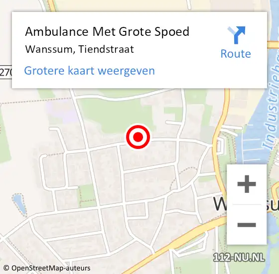 Locatie op kaart van de 112 melding: Ambulance Met Grote Spoed Naar Wanssum, Tiendstraat op 10 januari 2017 14:01