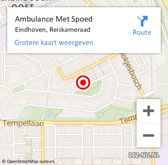 Locatie op kaart van de 112 melding: Ambulance Met Spoed Naar Eindhoven, Reiskameraad op 10 januari 2017 14:21