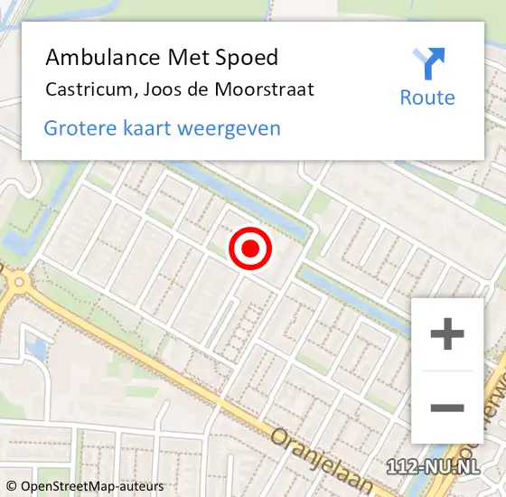 Locatie op kaart van de 112 melding: Ambulance Met Spoed Naar Castricum, Joos de Moorstraat op 7 januari 2014 13:33