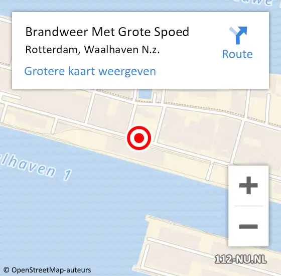 Locatie op kaart van de 112 melding: Brandweer Met Grote Spoed Naar Rotterdam, Waalhaven N.z. op 10 januari 2017 17:12