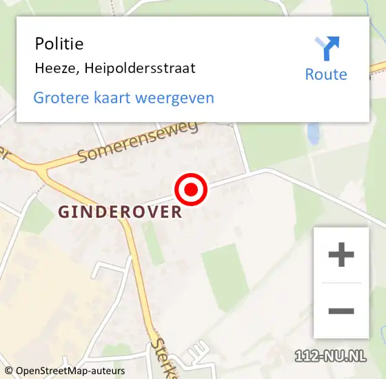 Locatie op kaart van de 112 melding: Politie Heeze, Heipoldersstraat op 10 januari 2017 17:22