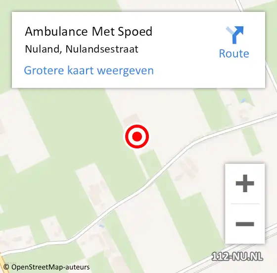 Locatie op kaart van de 112 melding: Ambulance Met Spoed Naar Nuland, Nulandsestraat op 10 januari 2017 17:33