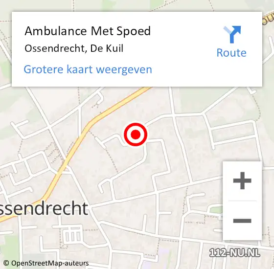 Locatie op kaart van de 112 melding: Ambulance Met Spoed Naar Ossendrecht, De Kuil op 11 januari 2017 01:10