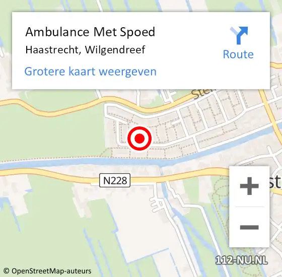 Locatie op kaart van de 112 melding: Ambulance Met Spoed Naar Haastrecht, Wilgendreef op 11 januari 2017 02:09