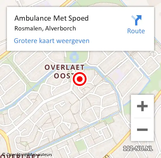 Locatie op kaart van de 112 melding: Ambulance Met Spoed Naar Rosmalen, Alverborch op 11 januari 2017 02:09