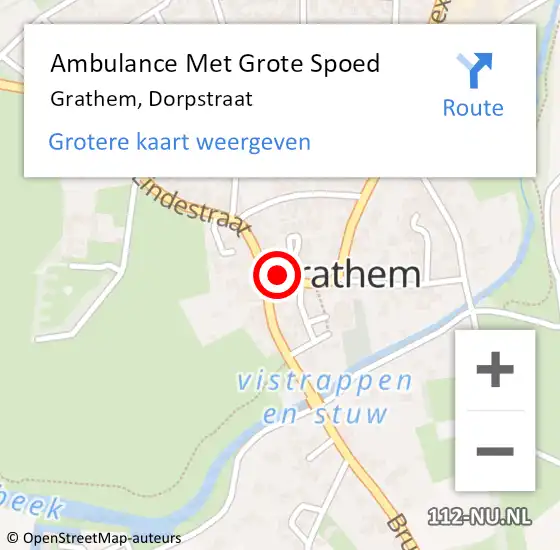 Locatie op kaart van de 112 melding: Ambulance Met Grote Spoed Naar Grathem, Dorpstraat op 11 januari 2017 03:38